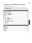 Page 47Adjustments and Settings in the Menu
Pressing the [MENU] button displays  the menu.
Press the [JKHI] keys to select  an item, followed  by pressing the [OK]  button  to confirm  the selection.
LIst  of Menu  Items
Picture  Adjust
I Picture Mode ........................................................................\
............................................................................ p. 37
I Color Profile        ........................................................................\...