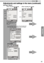 Page 4545
ENGLISH
Adjustments and settings in the menu (continued)
[2] Input Signal
When inputting 2D signals
P. 60
P. 63
[2-1]
[2-3] [2-2][2-1]
[2-3]
Input Signal
 3D Setting
Parallax 　
On2D/3D　
Crosstalk Cancel 　
Auto3D Format　
0
Intensity　
Sub Title Adjust1
ExitMENU BACKBack
Select Operate
On
ExitMENU
BACKBack
Select Operate
Level Check
Input Signal
 HDMI
OffControl with HDMI　
AutoColor Space
　
StandardInput
[2-1] HDMI
P. 61
The "Input Signal" menu display during 3D signal input 
is the same as the...