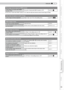 Page 43
 
 
ENGLISH

Getting Started
Preparation
Basic Operation
Troubleshooting
Settings
Others

The image cannot output by HDMI terminal
Is the setup of “Control with HDMI” 
function “Off”?Set up the “Control with HDMI” function to “Off”.P33 - 11
● Even if the “Control with HDMI” function is “On”, there are still some devices cannot reveal image normally.
Color does not appear or looks strange
Is the image correctly adjusted?Adjust “Color” and “Tint” in the setting menu.P29 - 04 05
Video image is...