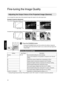 Page 40Fine­tuning the Image Quality
Adjusting the Output Value of the Projected Image (Gamma)
You can adjust the output value of the projected image with respect to the video signal input.
Example of gamma adjustment
The overall image appear brighter with respect to the original image, making the dark areas more visible.
0 2550255
The photos are for illustrative purposes only. Input Value
Output Value
Increases the contrast with respect to the original image, creating a greater sense of depth.
0 2550 255
The...