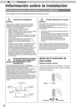 Page 17620
Preparación
2
 
Información sobre la instalación
Puntos importantes relacionados con la instalación
Esta unidad es un dispositivo de precisión. Por tanto, 
absténgase de instalarla o utilizarla en las siguientes 
ubicaciones. De lo contrario, se puede producir un 
incendio o un mal funcionamiento.
•  Lugares con polvo, húmedos o mojados• Lugares cubiertos de hollín o humo• Sobre una alfombra, camas u otras superficies mullidas• Lugares con temperaturas elevadas, como los 
ubicados a la luz solar...