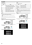 Page 58VIDEO QUALITY
Sets the video quality.
SettingDetailsUXPEnables recording in the best picture quality.
0 Applies to Blu-ray discs only. Videos taken in
high-definition quality cannot be saved to DVDs.XPEnables recording in high picture quality.SPEnables recording in standard quality.EPEnables long recordings.SSW *Enables recording in the best picture quality.SEW *Enables recording in the best picture quality.
* GZ-E15
Memo : 
0 Set to “UXP” or “XP” mode when recording fast-moving scenes or scenes
with...