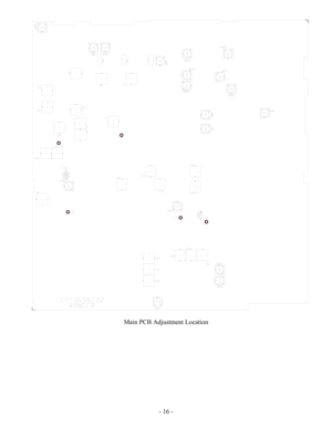 Page 16 - 16 -
 
 
Main PCB Adjustment Location 
 
 
 
 
 
 
 
 
 
  