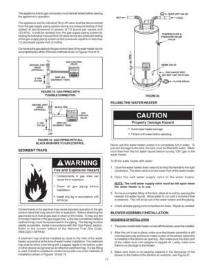 Page 1515
The appliance and its gas connection must be leak tested before placing
the appliance in operation.
The appliance and its individual Shut-off valve shall be disconnected
from the gas supply piping system during any pressure testing of that
system at test pressures in excess of 1/2 pound per square inch
(3.5 kPa).  It shall be isolated from the gas supply piping system by
closing its individual manual Shut-off valve during any pressure testing
of the gas supply piping system at test pressures equal to...