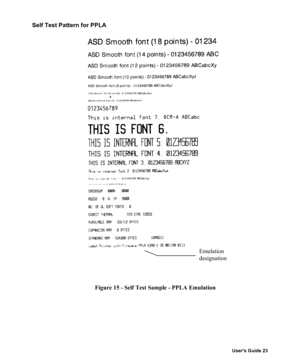 Page 24Users Guide 23
Self Test Pattern for PPLA
Figure 15 - Self Test Sample - PPLA Emulation
Emulation
designation 