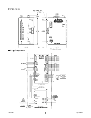 Page 55
Dimensions
Wiring Diagrams
August 2012L010199  