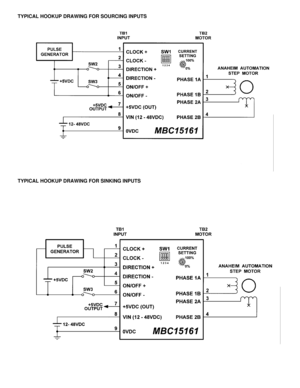 Page 4TYPICAL HOOKUP DRAWING FOR SOURCING INPUTS 
TYPICAL HOOKUP DRAWING FOR SINKING INPUTS  