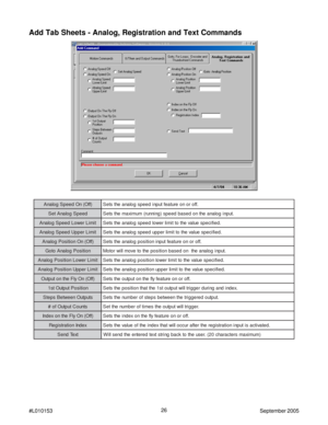 Page 2626
#L010153September 2005
Add Tab Sheets - Analog, Registration and Text Commands
) f f O ( n O d e e p S g o l a n A.f f o r o n o e r u t a e f t u p n i d e e p s g o l a n a e h t s t e S
d e e p S g o l a n A t e S. t u p n i g o l a n a e h t n o d e s a b d e e p s ) g n i n n u r ( m u m i x a m e h t s t e S
t i m i L r e w o L d e e p S g o l a n A. d e i f i c e p s e u l a v e h t o t t i m i l r e w o l d e e p s g o l a n a e h t s t e S
t i m i L r e p p U d e e p S g o l a n A. d e i f i...