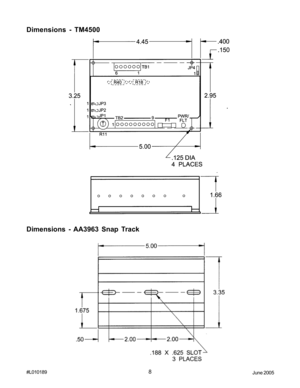 Page 88#L010189
June 2005
Dimensions - TM4500
Dimensions - AA3963 Snap Track 