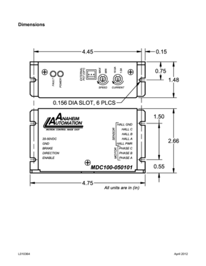 Page 7Dimensions
April 2012L010364  