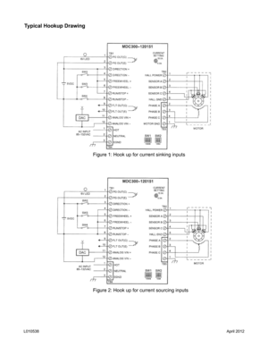 Page 10Typical Hookup Drawing
Figure 1: Hook up for current sinking inputs
Figure 2: Hook up for current sourcing inputs
April 2012L010538  