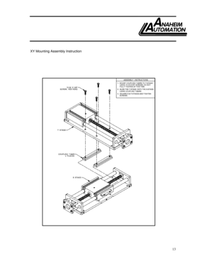 Page 13 
  
 
 
 
 
13 
  XY Mounting Assembly Instruction 