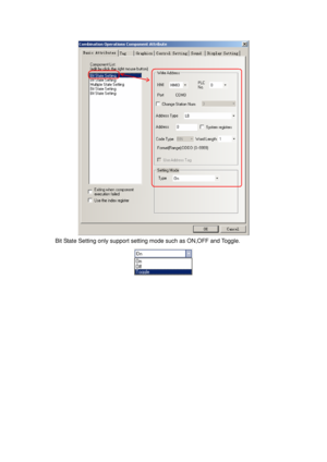 Page 26
 
Bit State Setting only support setting mode such as ON,OFF and Toggle. 
 
  