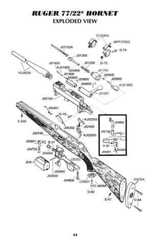 Page 4344
RUGER 77/22®HORNET
EXPLODED VIEW  