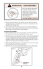 Page 20Never clean, lubricate, disassemble
or work on a revolver while it is
loaded. Never install or remove a
loaded cylinder. A loaded cylinder
can discharge if dropped or struck.
Read instructions before
disassembling gun.
UNLOAD BEFORE CLEANING
20
1. With the revolver pointed in a safe direction, open the gate and rotate the
cylinder. Examine every chamber in the cylinder to be certain the revolver is
unloaded. Leave the gate open.
2. Press in fully on the left side of the base pin latch, and while holding...