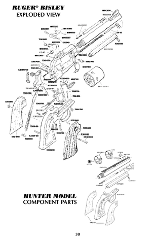 Page 3838
RUGER®BISLEY
EXPLODED VIEW
HUNTER MODEL
COMPONENT PARTS   