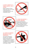 Page 3536
8. DON’T SHOOT AT A
HARD SURFACE, OR AT
WATER.
Bullets can glance off many
surfaces like rocks or the surface
of water and travel in
unpredictable directions with
considerable velocity.
9. NEVER TRANSPORT A
LOADED FIREARM.
Firearms should always be
unloaded before being placed in a
vehicle. A suitable carrying case
or scabbard should by used to
carry an unloaded firearm to and
from the shooting area.
10. AVOID ALCOHOLIC
BEVERAGES WHEN
SHOOTING.
Don’t drink until the day’s
shooting is over. Handling...