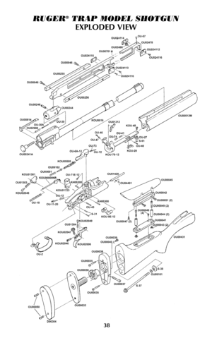 Page 37RUGER®TRAP MODEL SHOTGUN
EXPLODED VIEW
38  