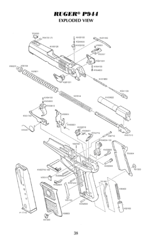 Page 38RUGER®P944
EXPLODED VIEW
38  