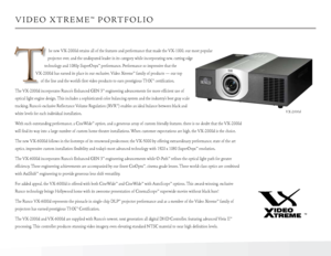Page 2
he new Vx-2000d retains all of the features and performance that made the Vx-1000, our most popular 
projector ever, and the undisputed leader in its category while incorporating new, cutting edge 
technology and 1080p Supero nyx™ performance. Performance so impressive that the 
Vx-2000d has earned its place in our exclusive, Video  xtreme™ family of products — our top 
 
of the line and the world’s first video products to earn prestigious  tHx™ certification.
t he Vx-2000d incorporates  runco’s...
