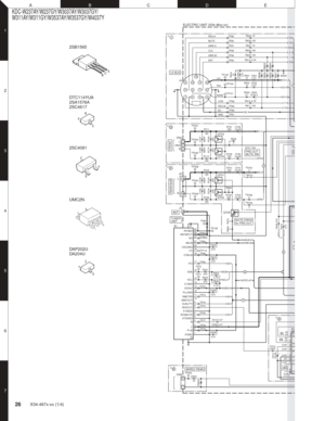 Page 2626
KDC-W237AY/W237GY/W3037AY/W3037GY/
W311AY/W311GY/W3537AY/W3537GY/W4037Y
ABCDE
1
2
3
4
5
6
7
2.5V2.5V
5.0V 0V
5.0V
2.5V
5V
0V
5V
0V
IC
∗I
∗
ELECTRIC UNIT (X34-46xx-xx)
Q703
Q704
Q705
CN4
FRONT
REAR/SUB
Q702 Q701
R J5
L
∗ G
∗ D
A1
TUNER
UNIT ANT
J2
∗ A E
D605
D604
D603
D602 D601
CN3
D303
WIRED REMO
J4
D606LX BUS
∗  I
∗ B
MUTE DRIVE
fo
r PRE-OUT PRE-OUT
MUTE SW
TP342
TP79 TP128 TP92
TP95
TP100
TP73 TP66
TP77 TP69 TP99
TP90 TP93
TP96
TP101
TP76
TP71
TP72 TP97
TP341
TP74 TP94
TP102
TP68 TP65
TP70
TP344...