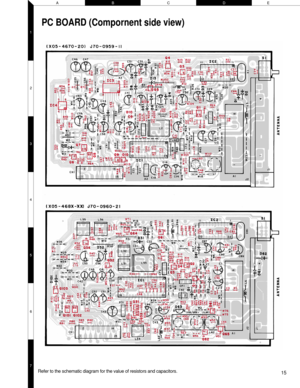 Page 1515
ACEBD
2 1
3
5
7 4
6
PC BOARD (Compornent side view)
Refer to the schematic diagram for the value of resistors and capacitors. 