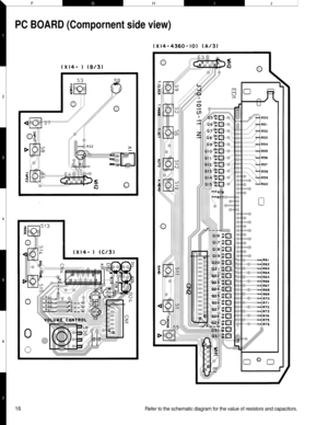 Page 1616
FHJGI
2 1
3
5
7
7 4
6
PC BOARD (Compornent side view)
Refer to the schematic diagram for the value of resistors and capacitors. 