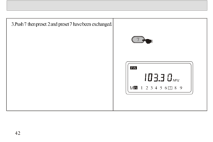 Page 433.Push 7 then preset 2 and preset 7 have been exchanged.42FWM123456789
7  