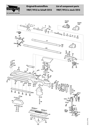 Page 22Stand  01/03
Original-ErsatzteillisteÊ List of component parts
1907/1913 im Schaft 2213 1907/1913 in stock 2213 