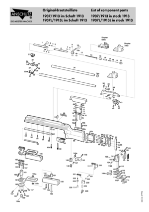 Page 30Stand  01/03
Original-ErsatzteillisteÊ List of component parts
1907/1913 im Schaft 1913 1907/1913 in stock 1913
1907L/1913L im Schaft 1913 1907L/1913L in stock 1913 