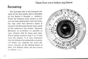 Page 7Taken
f.IOCtrSTng
The focusing ring is the foremost ele-
ment of the lens mount and is identified
by tire figures 3 through o (inflnity).
When the distance from camera to sub-
ject has been determined, turn the focus-
ing ring until that distance figure is
opposite the diamond-shaped index mark
on the stationary lens mount. Estimate
distances as accurately as possible so
i-our pictures will be sharp and clear.
\-hen taking pictures from 3 to 10 feet
from the subject, it is l,ery important
that the...