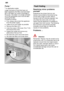 Page 22en
22
Pump
 *
*  on applicable models
Larger remnants of food that have not been trapped by the filters and have beenleft in the water can cause a blockage inthe pump. The water is no longer pumpedout of the dishwasher and it can be seencovering the filter .
Proceed as follows:
First, always disconnect the appliance from the power supply .
Ladle out as much water as possible.
Remove the filters 25.
Undo the screw in the cover (T orx T 20)
and remove the cover .
Inspect the inside and remove any...