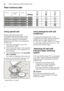 Page 10enWater softening system/Special salt
10
Water hardness table 
Using special salt 
Always refill with special salt  
immediately before switching on the  
appliance. This ensures that overrun  
special salt solution is immediately  
washed out and does not corrode the  
rinsing tank. 
1.
Open the screw-type cap of the  
compartment  1J.
2. Fill the tank with water (only required  
when switching on the appliance for  
the first time). 
3. Then add dishwasher salt  (not table 
salt or tablets) . 
The...