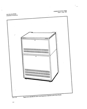 Page 107I 
- 
SATURN IIE EPABX 
tnstallation Procedures A30808-X5130-8110-1-69~8 
Issue 1, May 1986 
-9 
. 
Figure 2.01 SATURN 1lE Basic and Expansion Cabinets (with Front Panel) 
2-2  