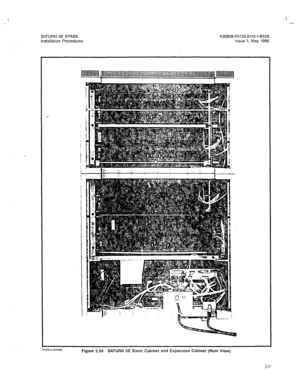 Page 112SATURN IIE EPABX 
Installation Procedures A30808-X5130-BllO-l-8928 
Issue 1. May 1986 
Figure 2.06 SATURN IIE Basic Cabinet and Expansion Cabinet (Rear View) 
2-7  