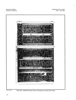 Page 113SATURN HE EPABX A30808-X5130-BllO-143928 
Installation Procedures Issue 1, May 1986 
Figure 2.07 SATURN IIE Basic Cabinet and Expansion Cabinet (Front View) 
2-8  