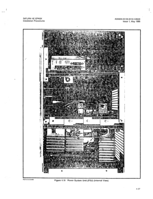 Page 156-- 
SATURN IIE EPABX 
A30806-X5130-BllO-l-8928 
Installation Procedures 
Issue 1, May 1986 
Figure 4.19 Power System Unit (PSU) (Internal View) 
4-27  