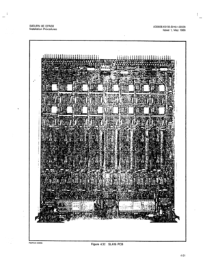 Page 180- 
SATURN HE EPABX 
Installation Procedures A30808-X5130-BllO-l-8928 
Issue 1, May 1986 
.’ 
P557&22.920186 Figure 4.32 SLA16 PCB 
4-51  