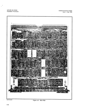 Page 197I 
SATURN HE EPABX 
Installation Procedures A30808-X5130-BllO-l-B928 
Issue 1. May 1986 
Figure 4.41 MCA PCB 
4-68  