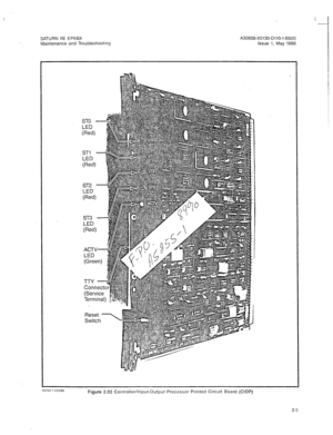 Page 290SATURN IIE EPABX A30808-X5130-DllO-l-8920 
Maintenance and Troubleshooting issue 1, May 1986 I 
Figure 2.02 Controller/Input-Output Processor Printed Circuit Board (CIOP) 
2-5  