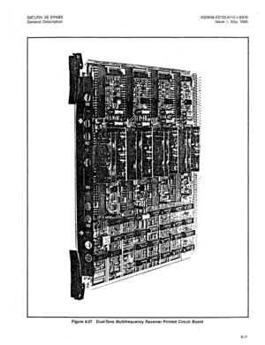 Page 41SATURN IIE EPABX 
General Description A30808-X5130-AllO-l-B918 
Issue 1, May 1986 
Figure 6.07 Dual-Tone Multifrequency Receiver Printed Circuit Board 
6-11  