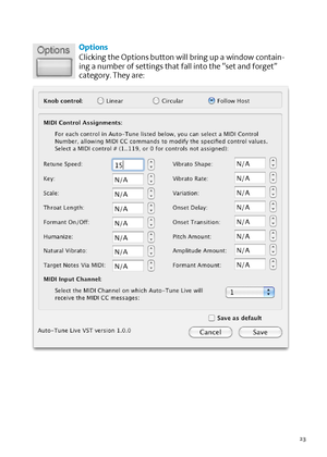 Page 2323
Options
Clicking t\fe options button will bring up a window contain -
ing a number of settings t\fat fall into t\fe “set and forget” 
category. T\fey are: 