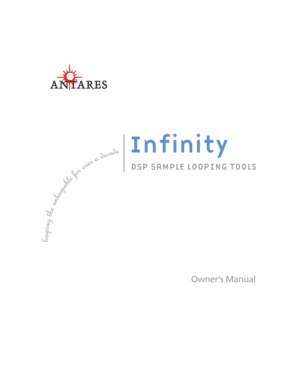 Page 1InfinityInfinity
DSP SAMPLE LOOPING TOOLS 
Owner’s Manual 