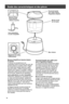 Page 1616
Guide	des	caractéristiques	et	des	pièces	
Couvercle bombé 
avec	orifice	d’ajout		
d’ingrédients	liquides	Bol de travail 
de 3,5 tasses
Rangement du cordon 
d’alimentation  Lame polyvalente 
en acier inoxydable
Base robuste
Boutons Chop/Puree (hacher/réduire  
en purée)
Le hachoir se caractérise par une 
manipulation facile d’une seule main avec des 
boutons placés sur le dessus. Deux vitesses 
fournissent des résultats optimaux, quelle 
que soit la tâche : Utiliser le bouton Chop 
(hacher) pour hacher...