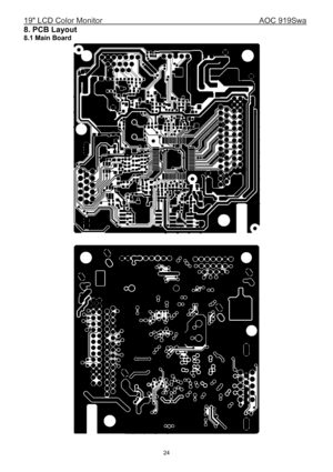 Page 2419 LCD Color Monitor                                        AOC 919Swa 
24 
8. PCB Layout   
8.1 Main Board      
 
 
 
 