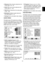 Page 21
20

English

English

English

English

3.  Sharpness: Video sharpness adjustment, the 
tuning range is -50 ~ 50.
4.  Color: Video color chroma adjustment, the 
tuning range is 0 ~ 100.
5.  Tint: Video tint adjustment, the tuning range 
is R50 ~ G50.
6.  BackLight: Backlight strength adjustment, 
the tuning range is 0 ~ 10.
7. Settings: Restore the default video settings.
AUDIO MENU
The Audio menu in TV mode shows as below. 
It provides audio adjustment for user to modify 
the audio setting. Audio...