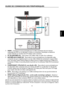 Page 37
8

French

French

French

French

GUIDE DE CONNEx ION DES PERIPHERIQUES

3

AC POWER

1.   HDMI – Connecte la source principale pour la vidéo numérique tel qu’un lecteur 
multimédia de DVD ou un décodeur à travers ce connecteur numérique. La bande de 
couleur blanche sur l’arrière de la TV indique cette connexion.
2. PC IN (ENTRÉE PC) – Raccordez ici les câbles vidéo et audio d’un ordinateur.
3.   ENTRÉE AV/S-VIDEO IN – Raccordez la source principale pour les dispositifs vidéo 
composite tel qu’un...