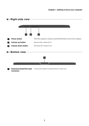 Page 9Chapter 1. Getting to know your computer
5
Right-side view  - - - - - - - - - - - - - - - - - - - - - - - - - - - - - - - - - - - - - - - - - - - - - - - - - - - - - - - - - - - - - - - - - - - - - - - - - - - - - - - - - - - - - - - - - - - - - - - - - - - - - - - - - - 
Bottom view  - - - - - - - - - - - - - - - - - - - - - - - - - - - - - - - - - - - - - - - - - - - - - - - - - - - - - - - - - - - - - - - - - - - - - - - - - - - - - - - - - - - - - - - - - - - - - - - - - - - - - - - - - - - - - - - -...