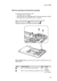 Page 4541
Lenovo G560
1070 Fan assembly and Heat Sink assembly
For access, remove these FRUs in order: 
• “1010 Battery pack” on page 34
• “1030  Hard  disk  drive  (HDD)/Memory/CPU  (Central  processing  unit)/Mini PCI ExpressCard slot compartment cover ” on page 36
Figure 7. Removal steps of fan assembly and heat sink assembly
Note: Remove three screws 1 and four spring screws 2.
Unplug the connector in the direction shown by arrow 3.
3
2
22
2
1
1
1
When  installing:  Make  sure  that  the  fan  connector  is...