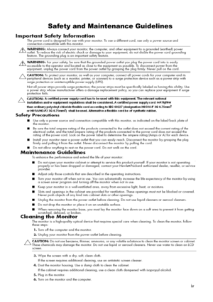 Page 5Safety and Maintenance Guidelines
iv
 
